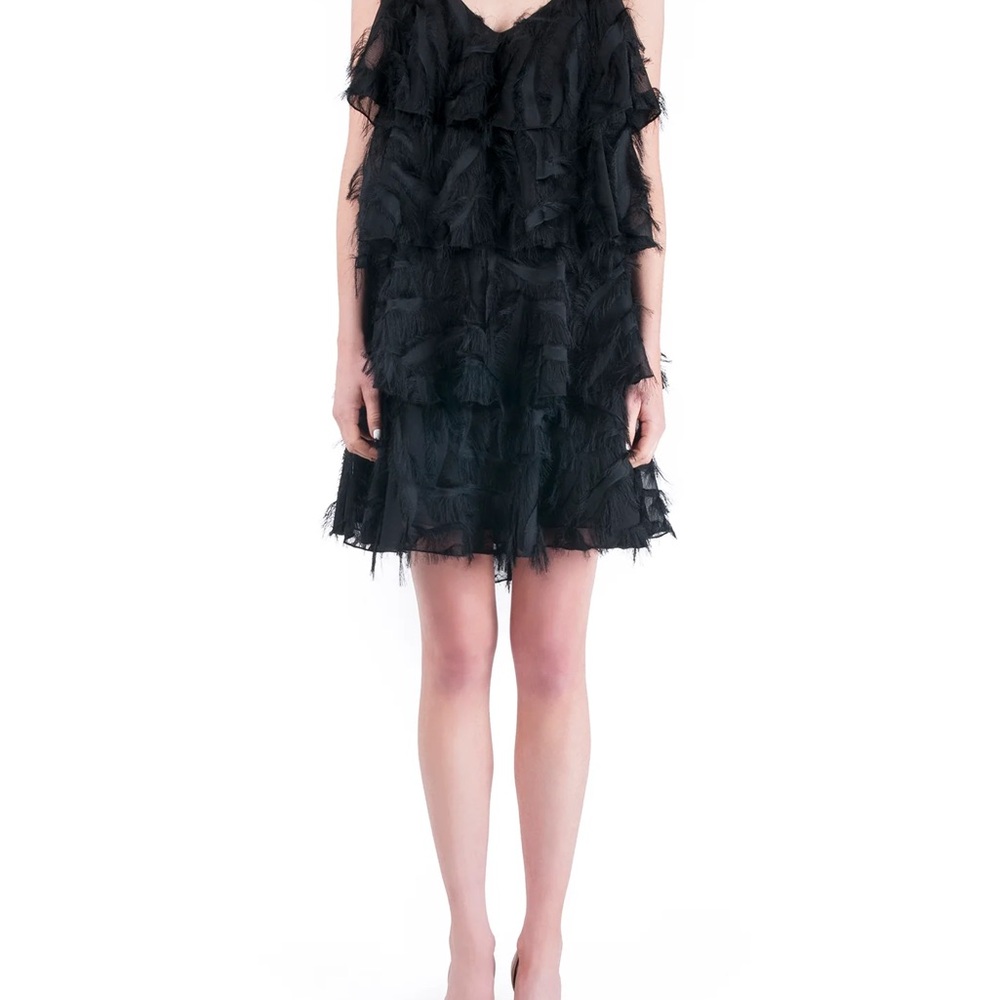 Waverly Grey Black Babydoll Mini Dress